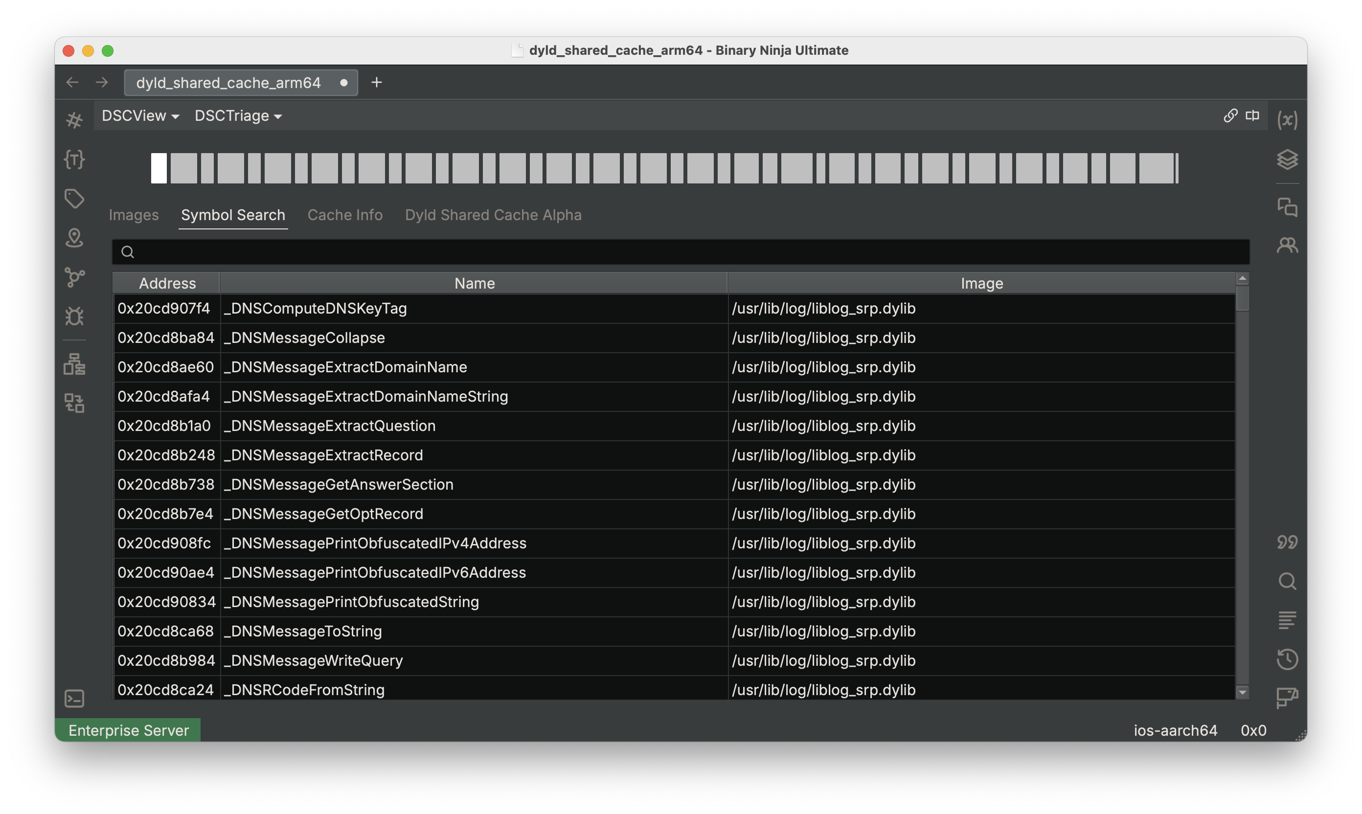 Dyld Shared Cache Symbol Search