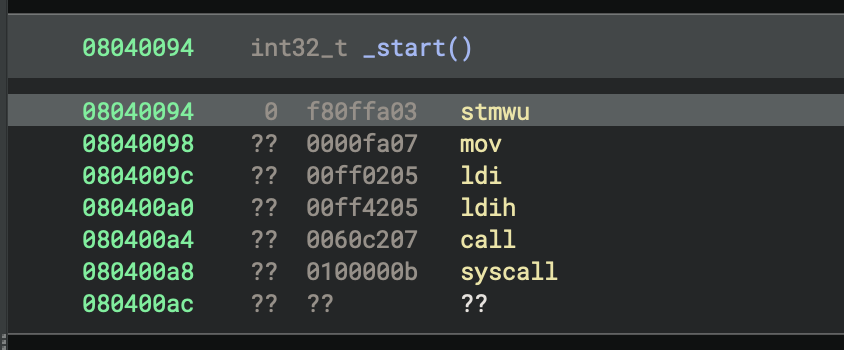It's doing something and then doing a syscall