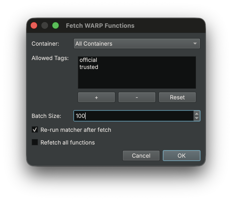 Fetch Dialog